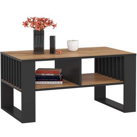 STOLIK KAWOWY ROCKFORD DĄB CRAFT / CZARNY