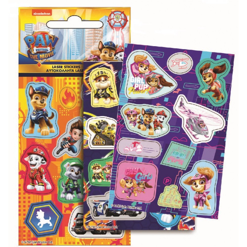 Paw Patrol Movie holographic sticker set