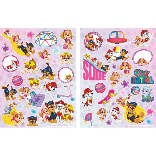 Paw Patrol Pink holographic sticker set