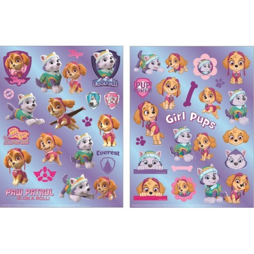Paw Patrol Skye and Everest hologram sticker set
