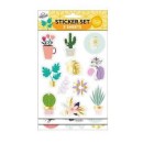 Colour Cactus Plant Sticker Set 3 Sheets