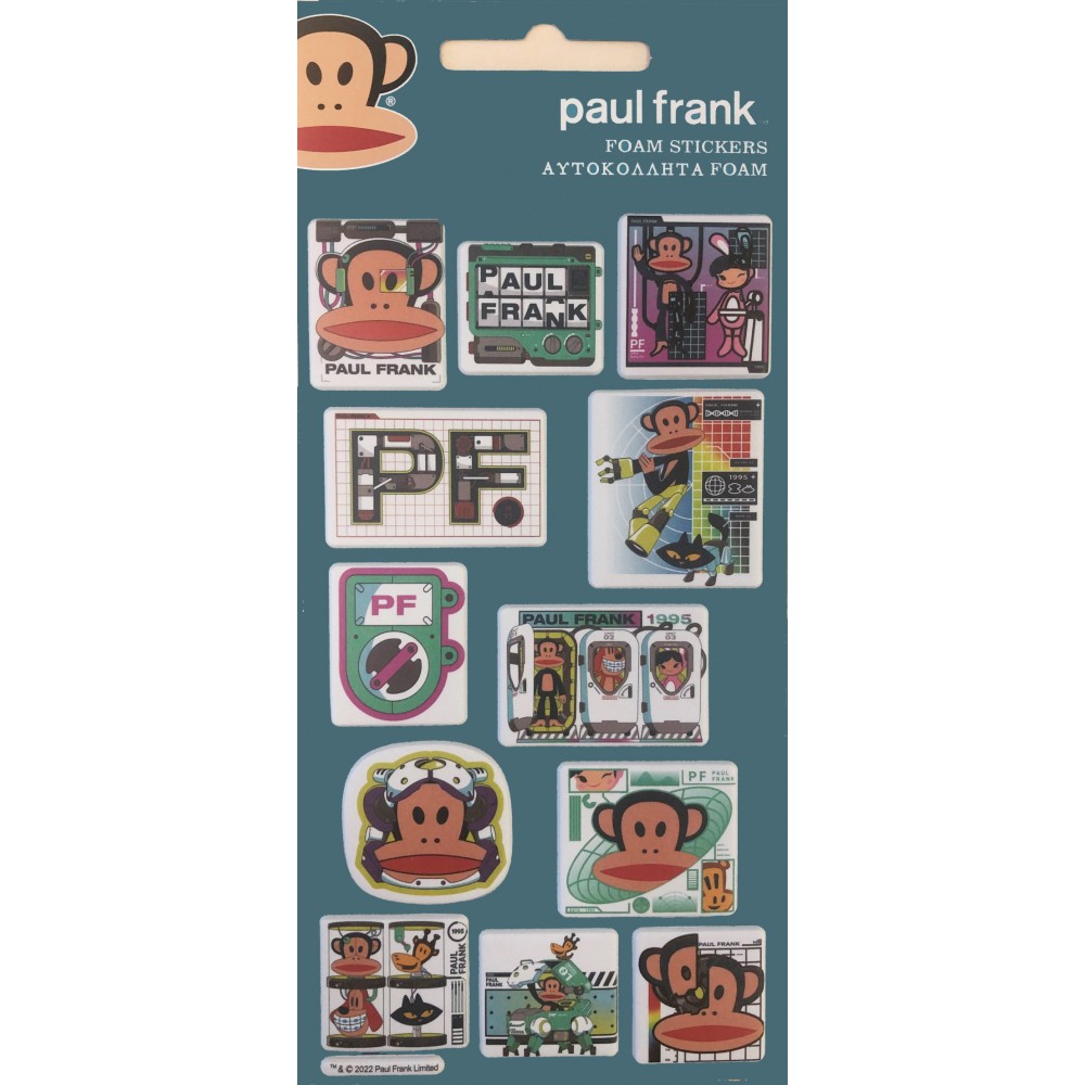 Paul Frank Monkey puffy foam sticker set