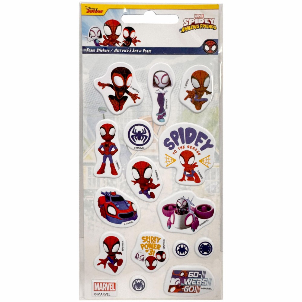 Spiderman Go Webs puffy foam sticker set