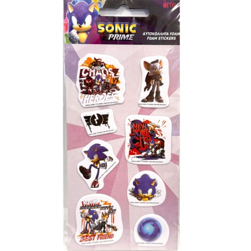 Sonic the Hedgehog Heroes puffy foam sticker set