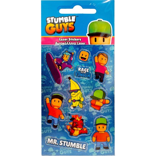 Stumble Guys Blue holographic sticker set