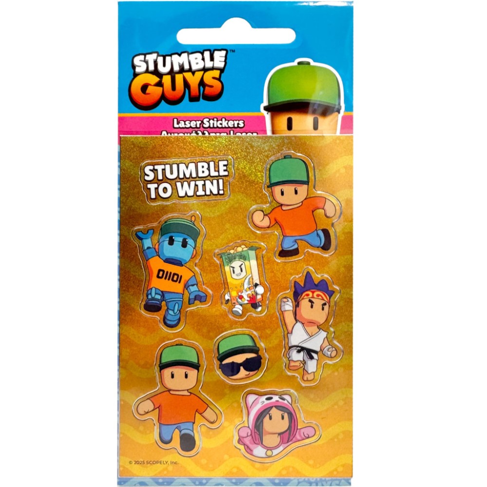 Stumble Guys Yellow hologram sticker set