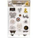 Colour Black&Gold  sticker set 3 sheets