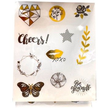 Colour Black&Gold  sticker set 3 sheets
