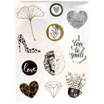Colour Black&Gold  sticker set 3 sheets