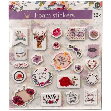 Colour Flowers foam sticker 22 pieces