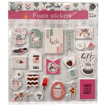 Colour Hello sponge sticker set of 22