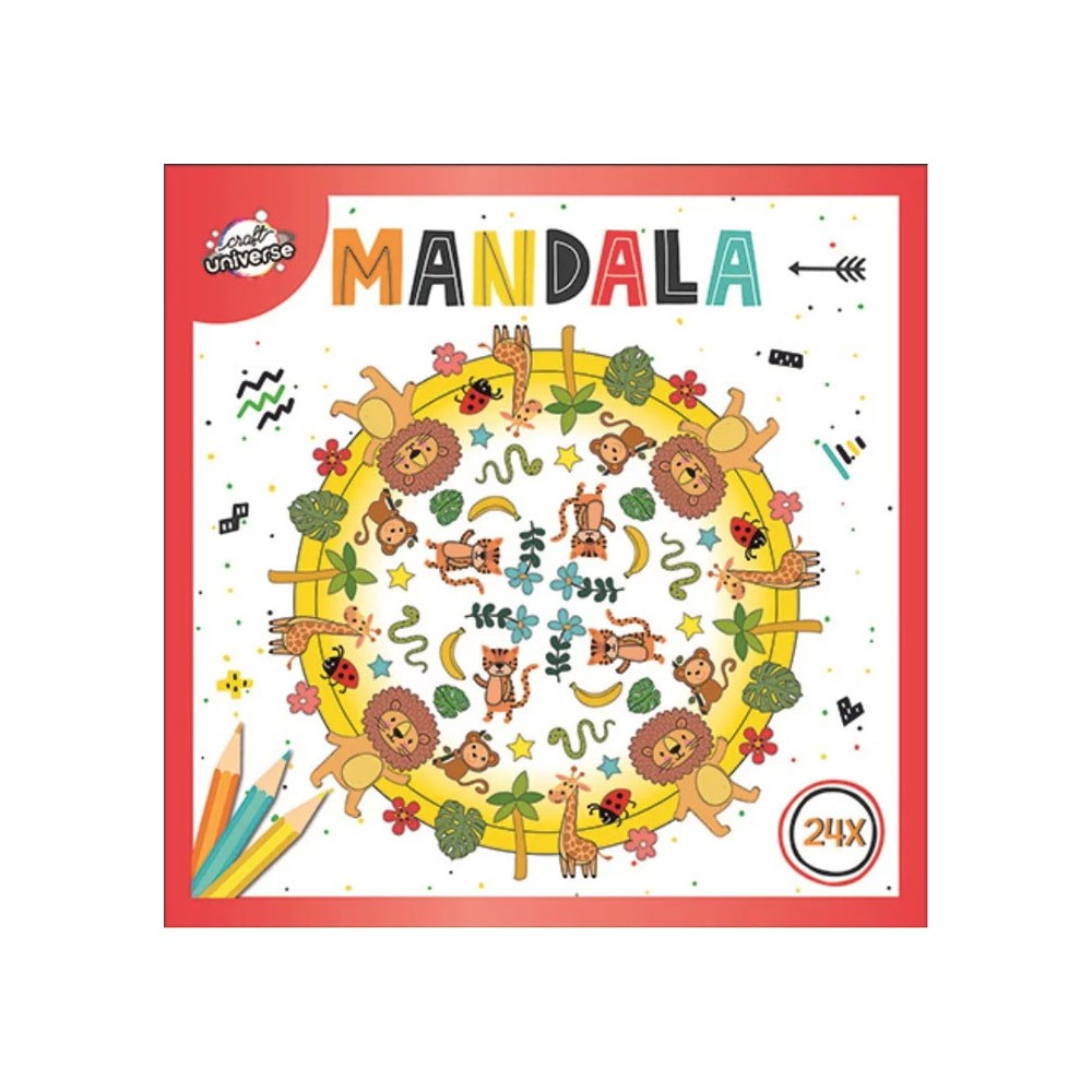 Colour Mandala Animals coloring book 24 pages