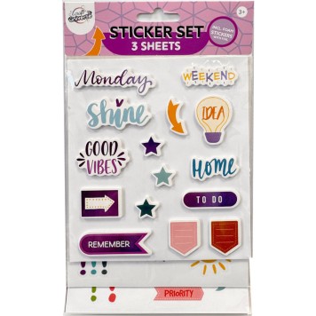 Colour To Do sticker set 3 sheets