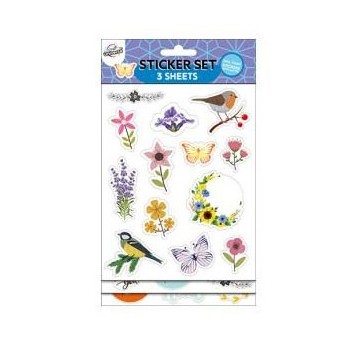 Spring Birds glitter sticker set 3 sheets