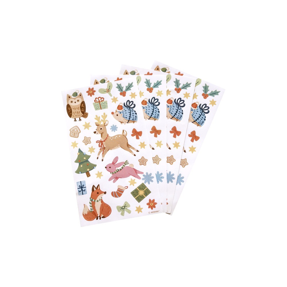 Christmas Winter Woodland Winter Forest Sticker Set 4 pcs