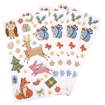 Christmas Winter Woodland Winter Forest Sticker Set 4 pcs