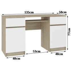 BIURKO CLP A5 2D 2SZ PK SONOMA / BIAŁE