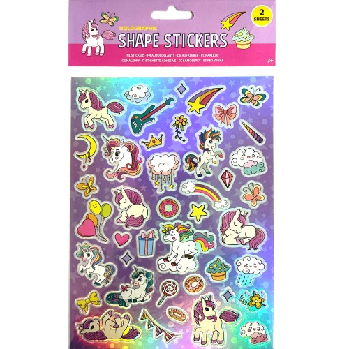 Unicorn hologram sticker set 2 sheets