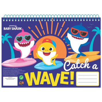 Baby Shark Wave A/4 spiral sketchbook 30 sheets