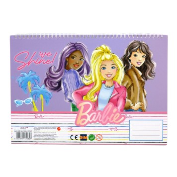 Barbie Paints A/4 spiral sketchbook with 40 pages and stickers
