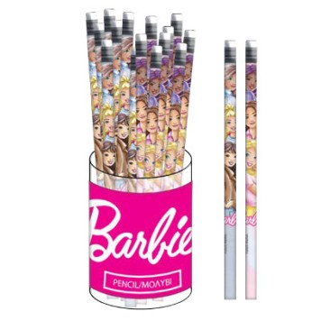 Barbie Paints HB graphite pencil with eraser tip