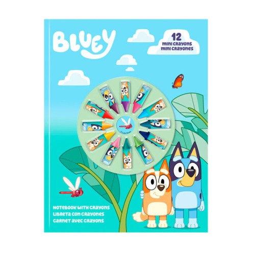 Bluey notebook + mini crayon set
