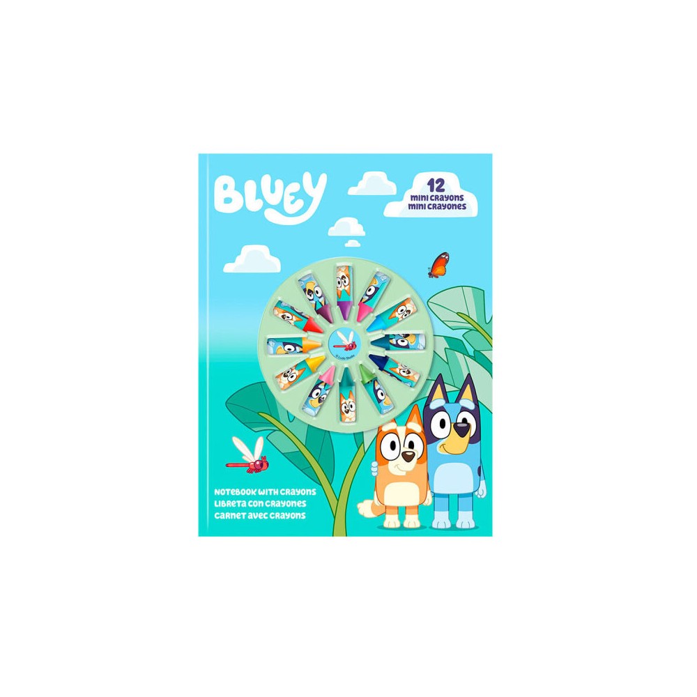 Bluey notebook + mini crayon set