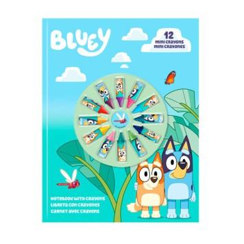Bluey notebook + mini crayon set