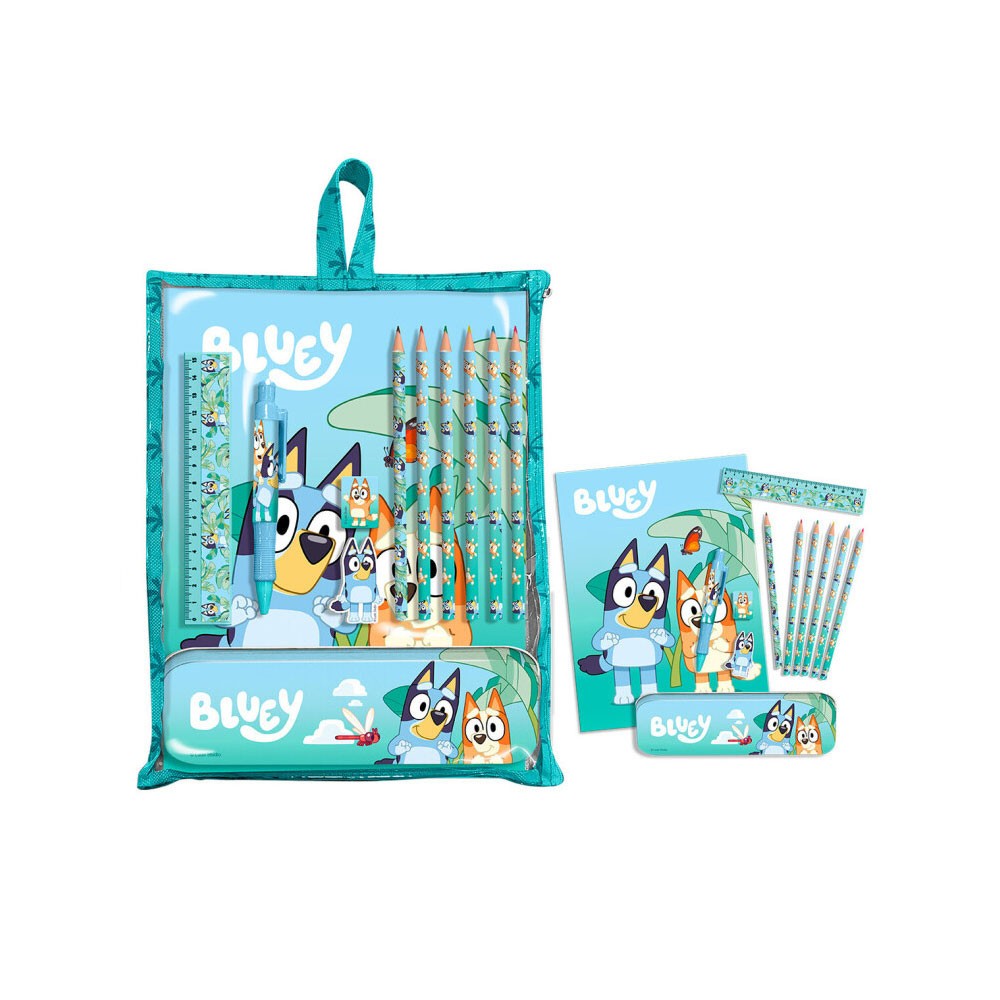 Bluey Life stationery set with holder