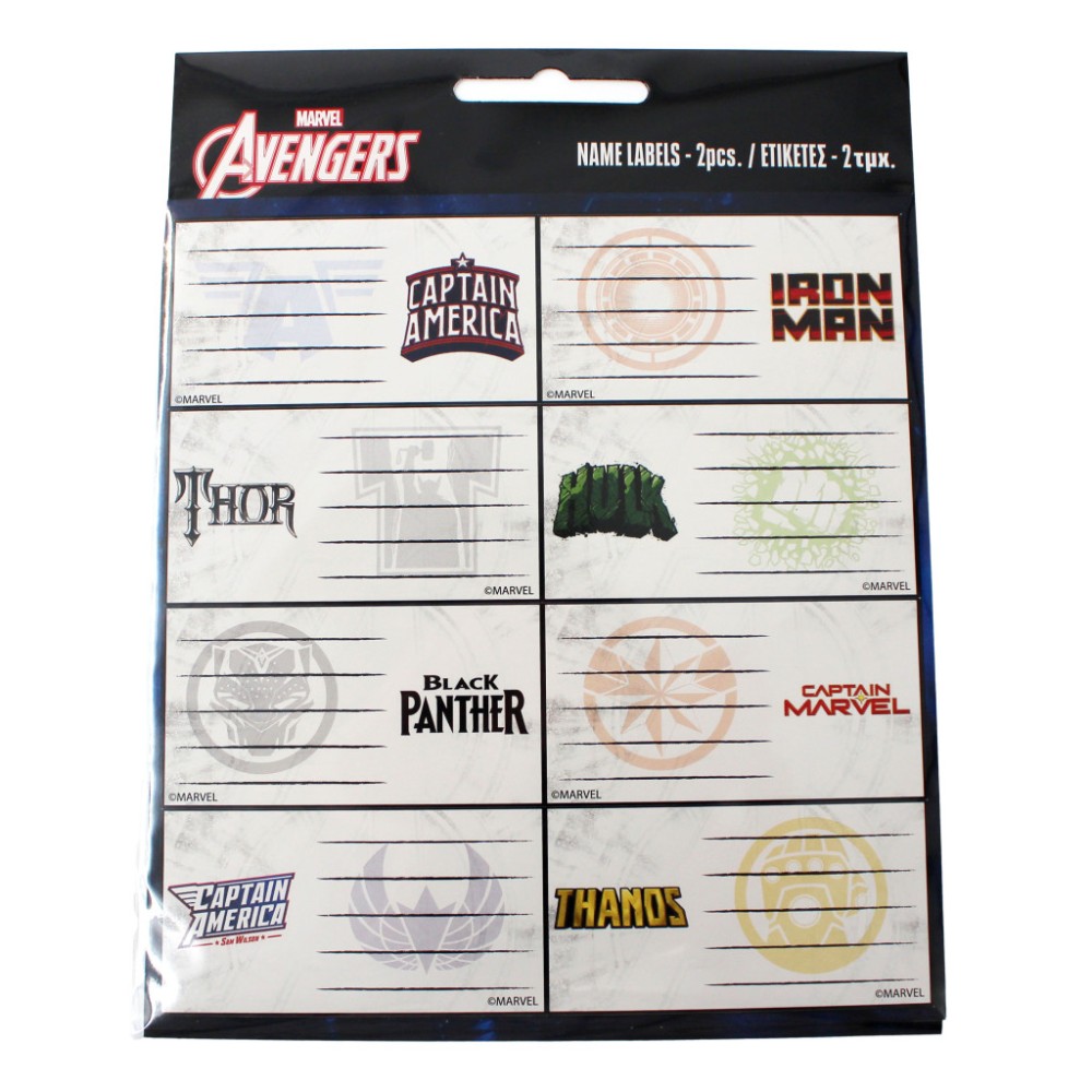 Avengers Heroes notebook label, pack of 16