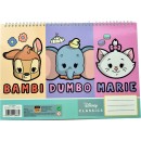 Disney Animals Classic A/4 Spiral Sketchbook with 40 Sheets and Stickers