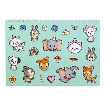 Disney Animals Love A/4 Spiral Sketchbook with 40 Sheets and Stickers