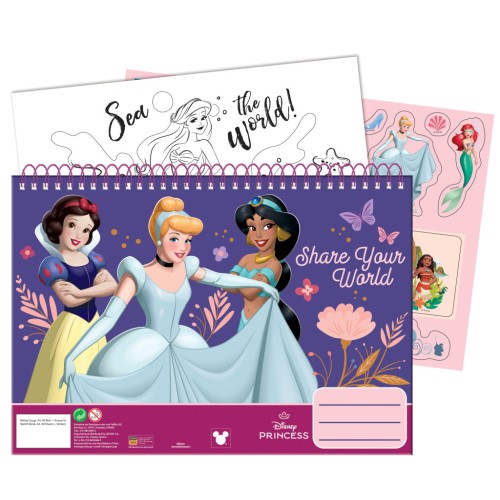 Disney Princess Your World A/4 spiral sketchbook with 40 sheets and stickers