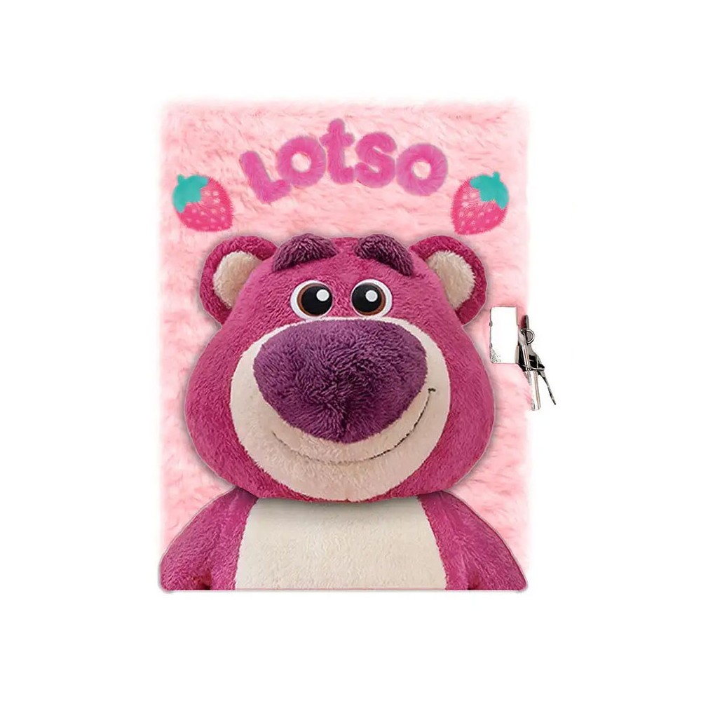 Disney Toy Story Lotso Strawberry 3D Plush A5 Lock Diary