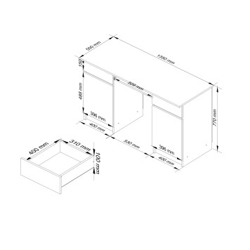 BIURKO CLP A5 2D 2SZ BIAŁE