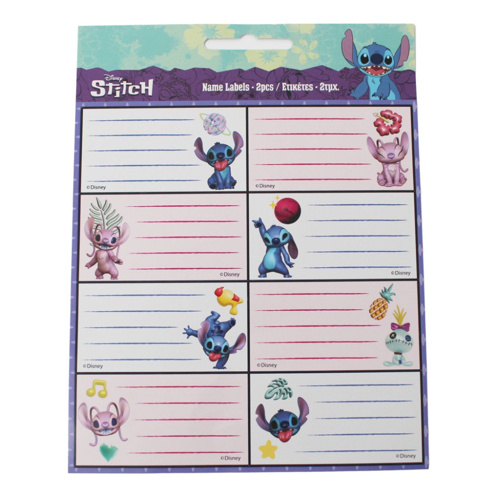 Disney Lilo and Stitch Aliens notebook label, pack of 16