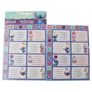 Disney Lilo and Stitch Aliens notebook label with stickers, 16 pcs