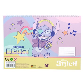 Disney Lilo and Stitch Blast A/4 Spiral Sketchbook with Stickers, 40 Pages
