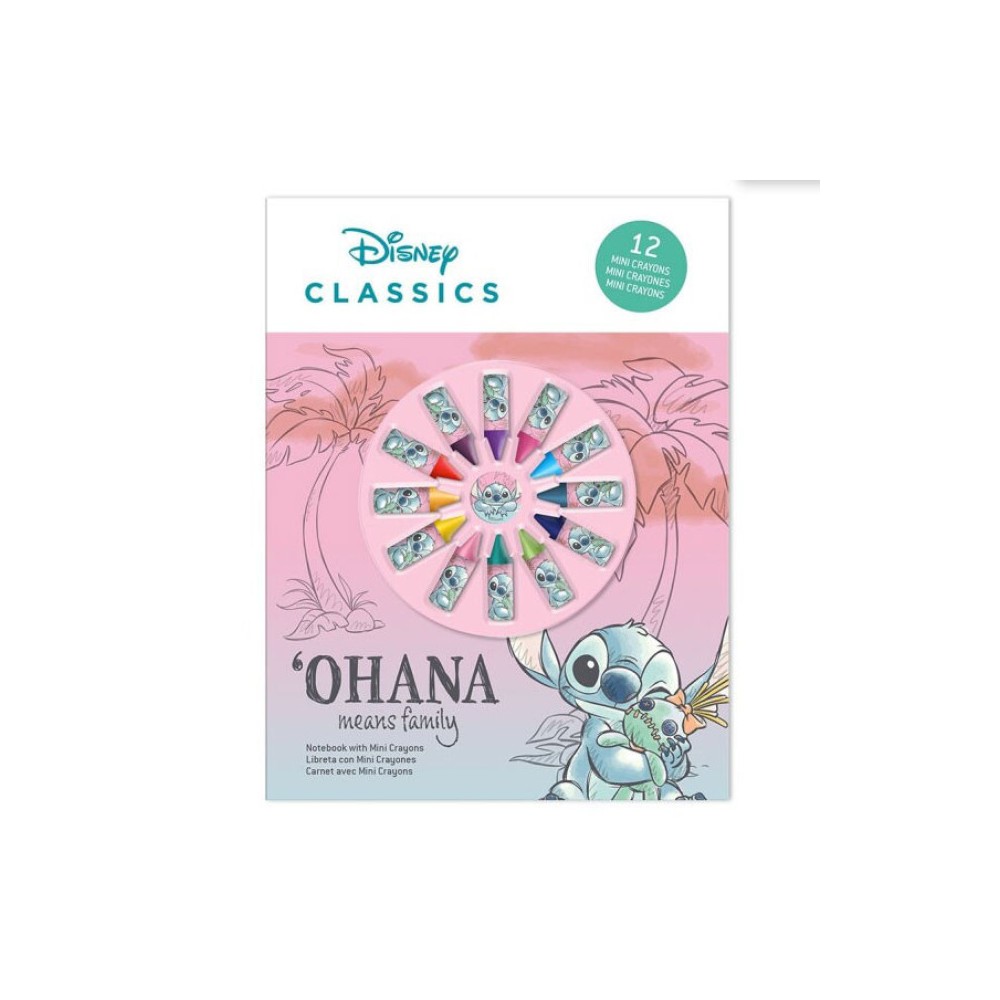 Disney Lilo and Stitch Cheeky notebook + mini crayon set