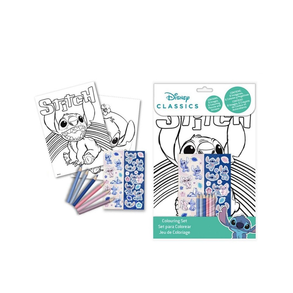 Disney Lilo and Stitch Love coloring set with stickers