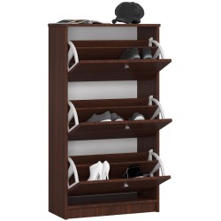 Szafka na buty 3 uchylne drzwiczki 60 cm - wenge