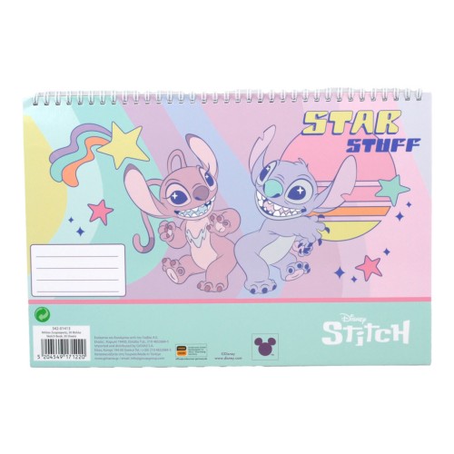 Disney Lilo and Stitch Star Stuff A/4 spiral sketchbook, 30 sheets