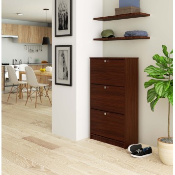 Szafka na buty 3 uchylne drzwiczki 60 cm - wenge