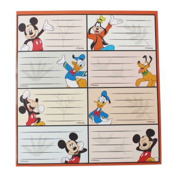 Disney Mickey  Fun notebook label 16 pcs