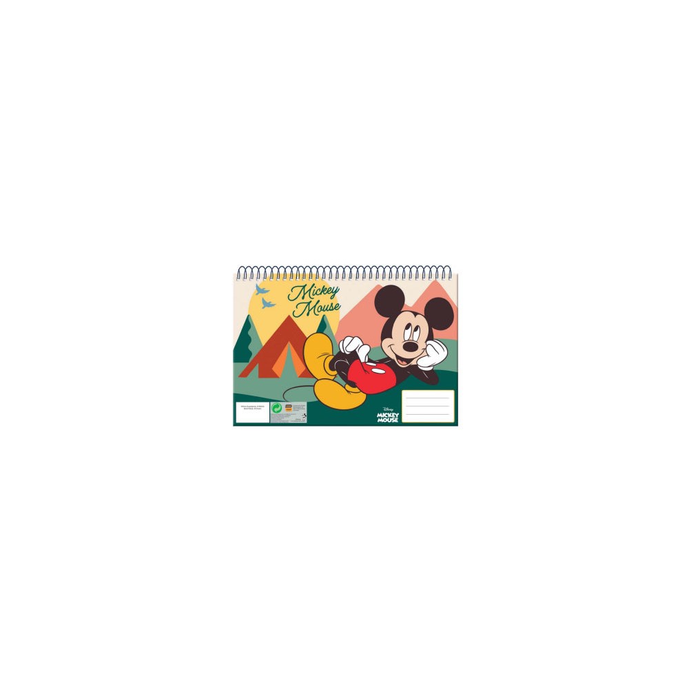 Disney Mickey  Nature A/4 Spiral Sketchbook, 30 Sheets