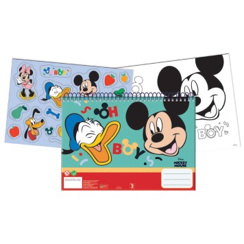 Disney Mickey  Oh Boy A/4 spiral sketchbook with 40 sheets and stickers