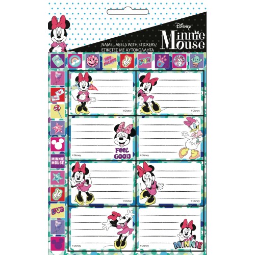 Disney Minnie  Smiles notebook label with stickers, 16 pieces