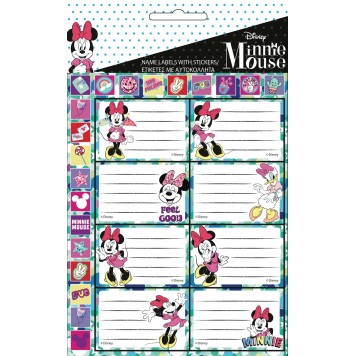 Disney Minnie  Smiles notebook label with stickers, 16 pieces