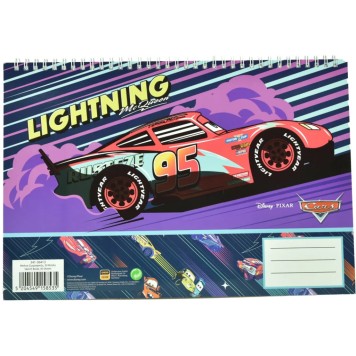 Disney Cars Lightning A/4 Spiral Sketchbook, 30 Sheets