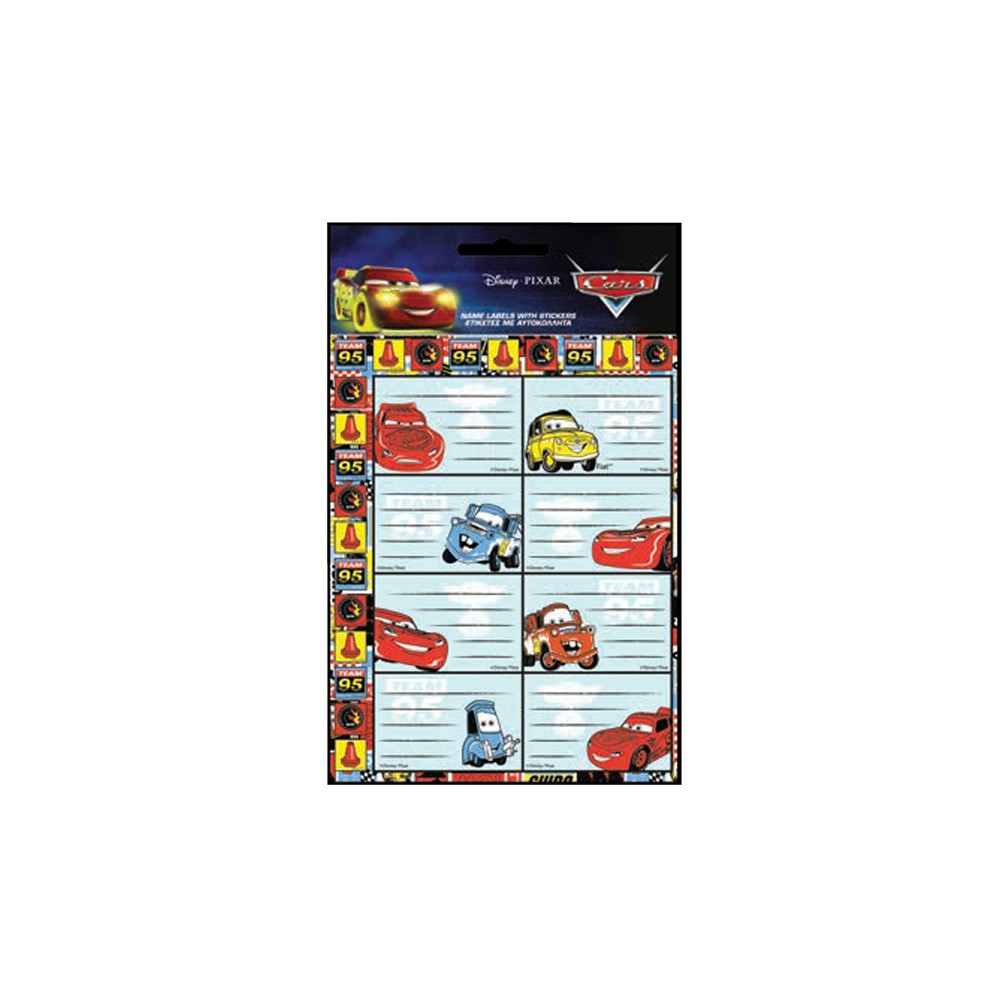 Disney Cars Lightning notebook label with stickers - 16 pieces